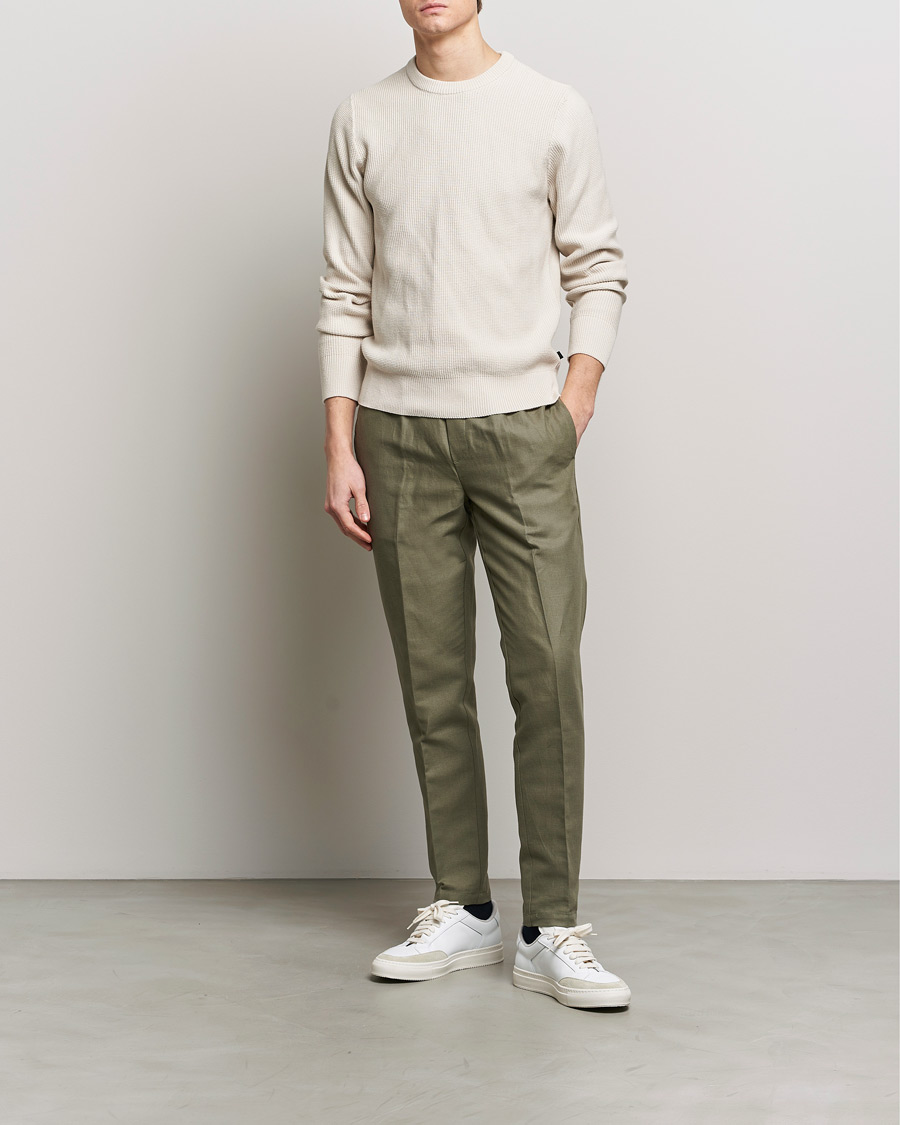 Herr | Byxor | Samsøe Samsøe | Smithy Linen/Cotton Drawstring Trousers Dusty Olive
