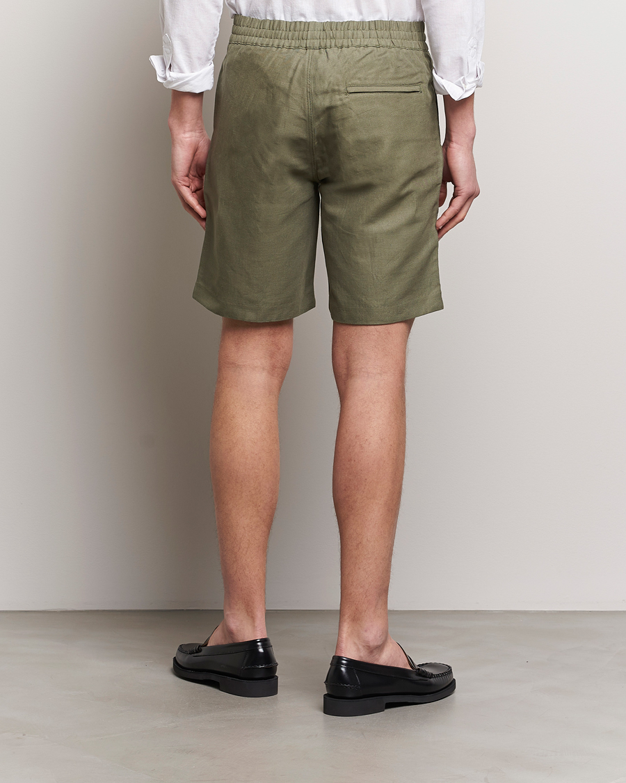 Herr | Shorts | Samsøe Samsøe | Smith Linen/Cotton Drawstring Shorts Dusty Olive