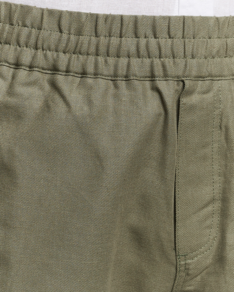 Herr | Shorts | Samsøe Samsøe | Smith Linen/Cotton Drawstring Shorts Dusty Olive