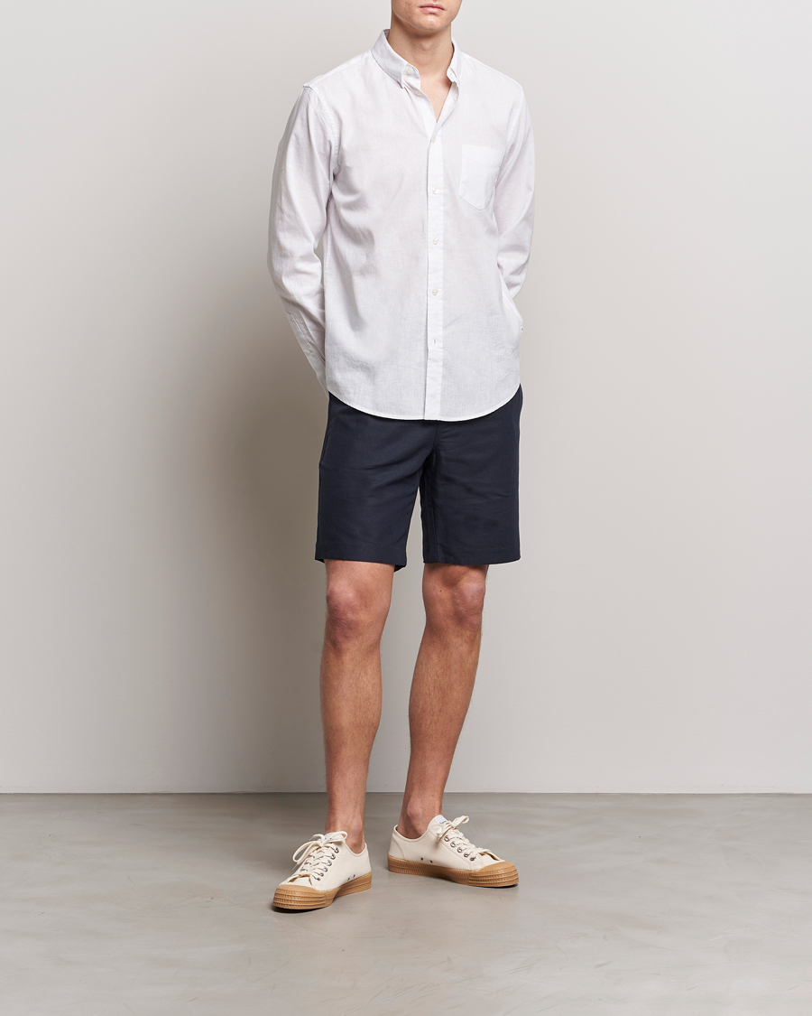 Herr | Shorts | Samsøe Samsøe | Smith Cotton/Linen Drawstring Shorts Salute Navy