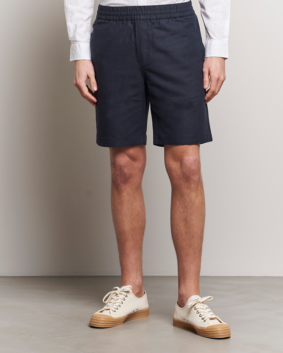 Herr |  | Samsøe Samsøe | Smith Linen/Cotton Drawstring Shorts Salute Navy