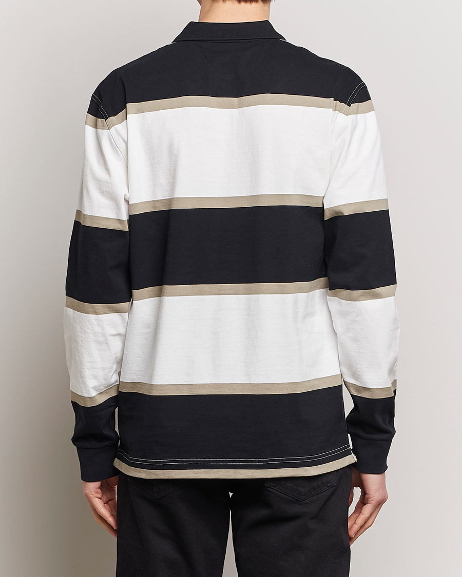 Herr | Tröjor | Fred Perry | Relaxed Striped Rugby Shirt Snow White/Navy