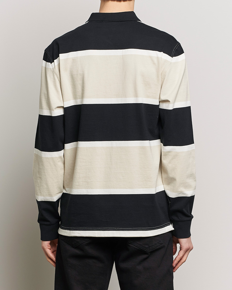 Herr | Tröjor | Fred Perry | Relaxed Striped Rugby Shirt Oatameal/Black