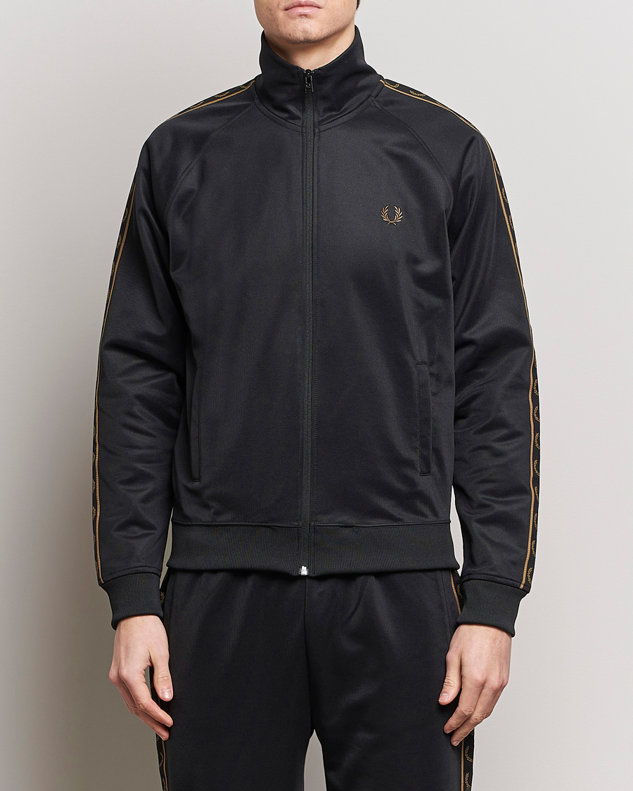 Herr | Full-zip | Fred Perry | Taped Track Jacket Black