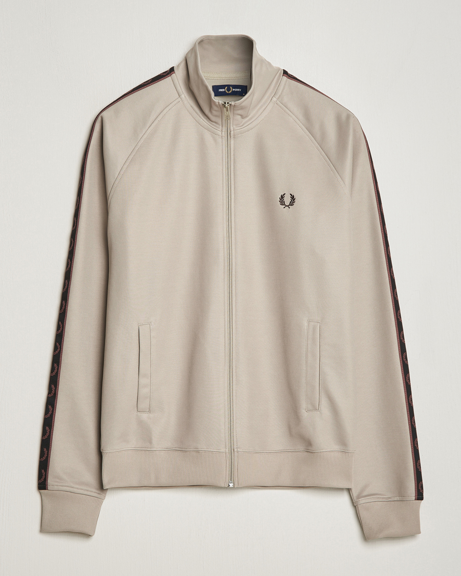 Herr | Tröjor | Fred Perry | Taped Track Jacket Warm Grey