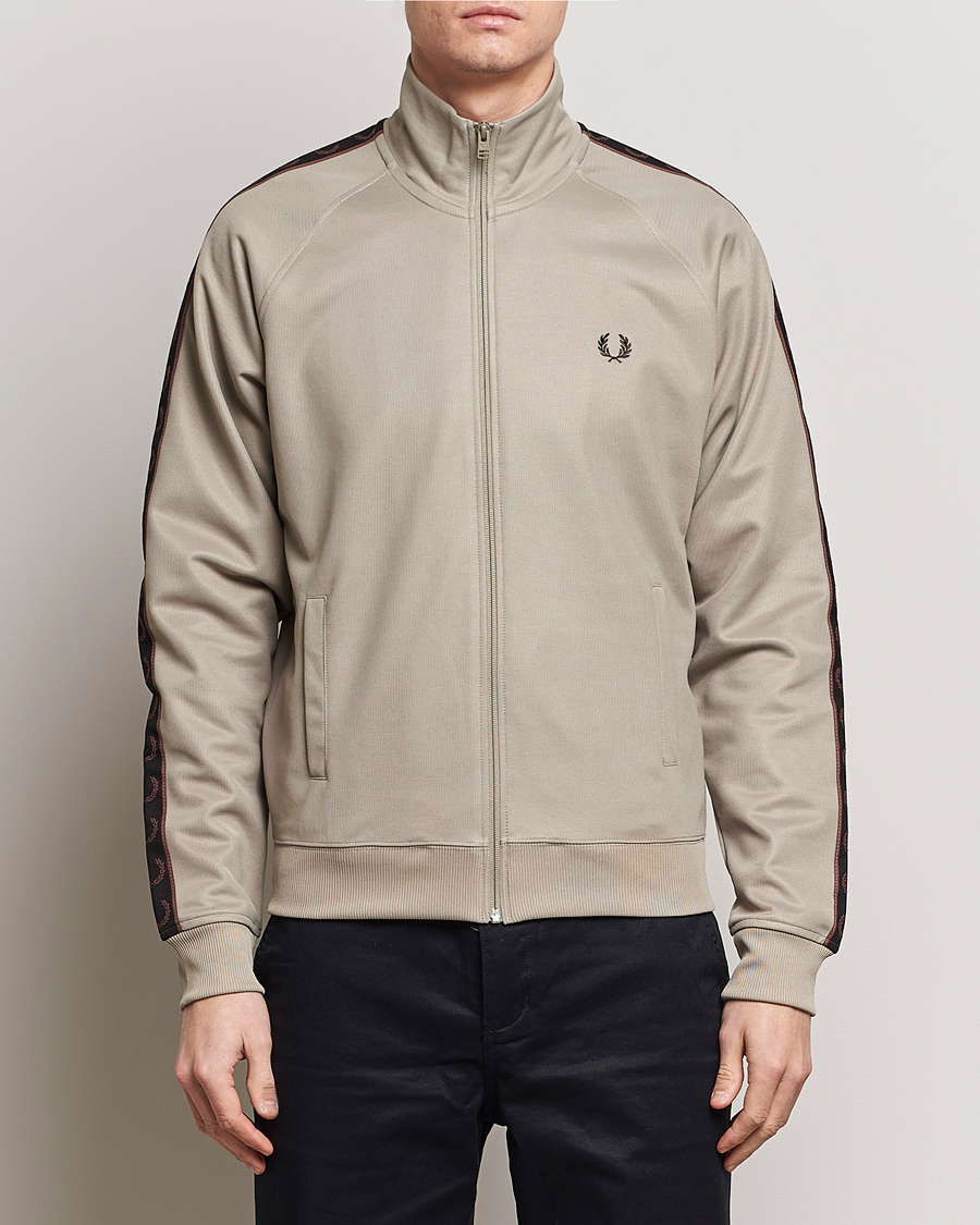 Herr | Tröjor | Fred Perry | Taped Track Jacket Warm Grey