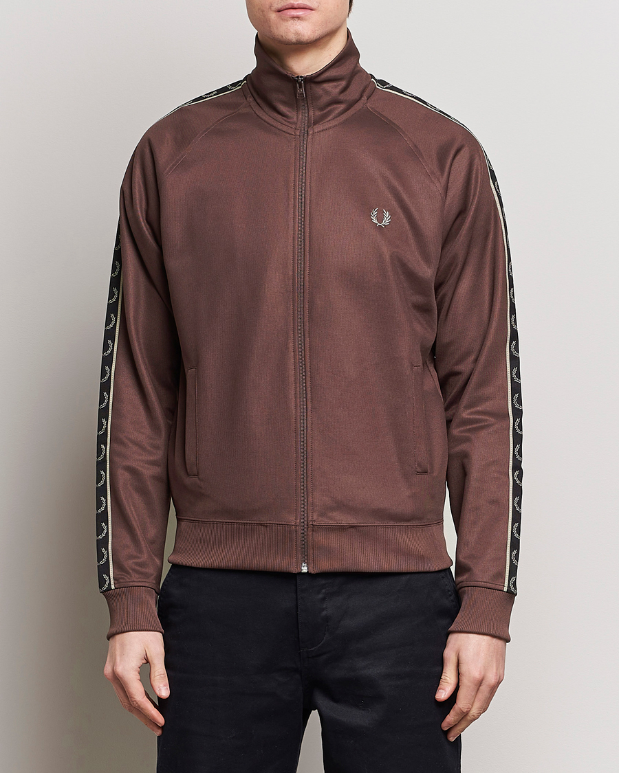 Herr | Tröjor | Fred Perry | Taped Track Jacket Brick Red