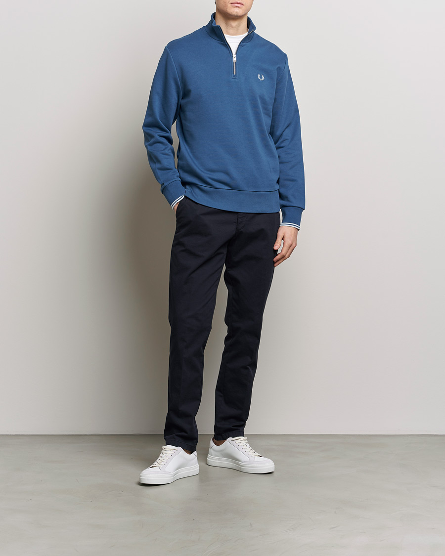 Herr | Tröjor | Fred Perry | Half Zip Sweatshirt Midnight Blue