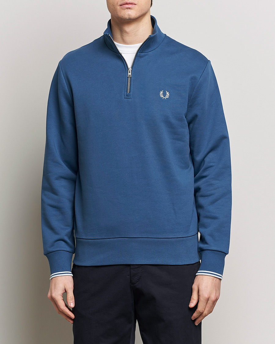 Herr | Best of British | Fred Perry | Half Zip Sweatshirt Midnight Blue