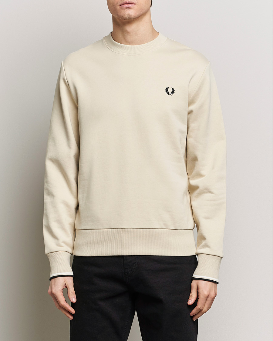 Herr | Fred Perry | Fred Perry | Crew Neck Sweatshirt Oatmeal