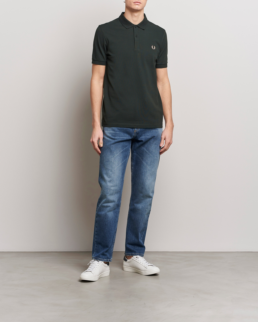 Herr | Pikéer | Fred Perry | Plain Polo Shirt Night Green