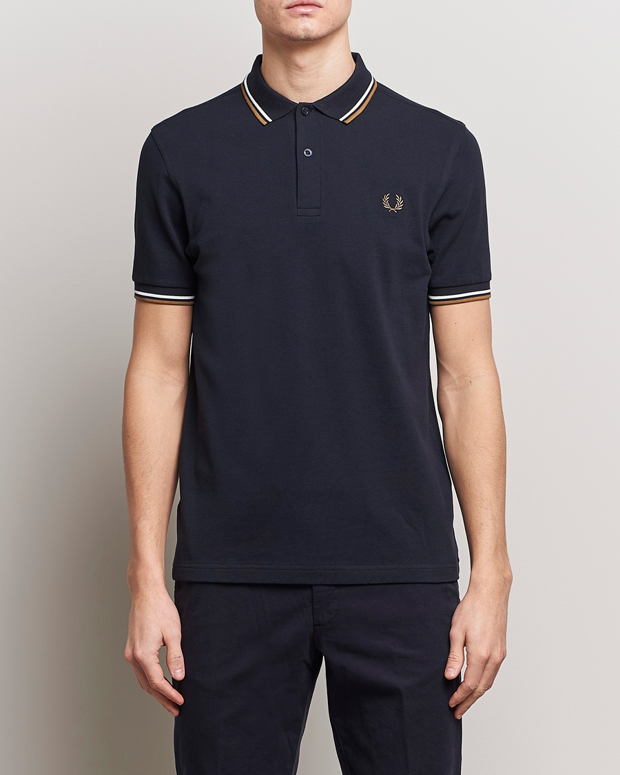 Herr | Best of British | Fred Perry | Twin Tipped Polo Shirt Navy