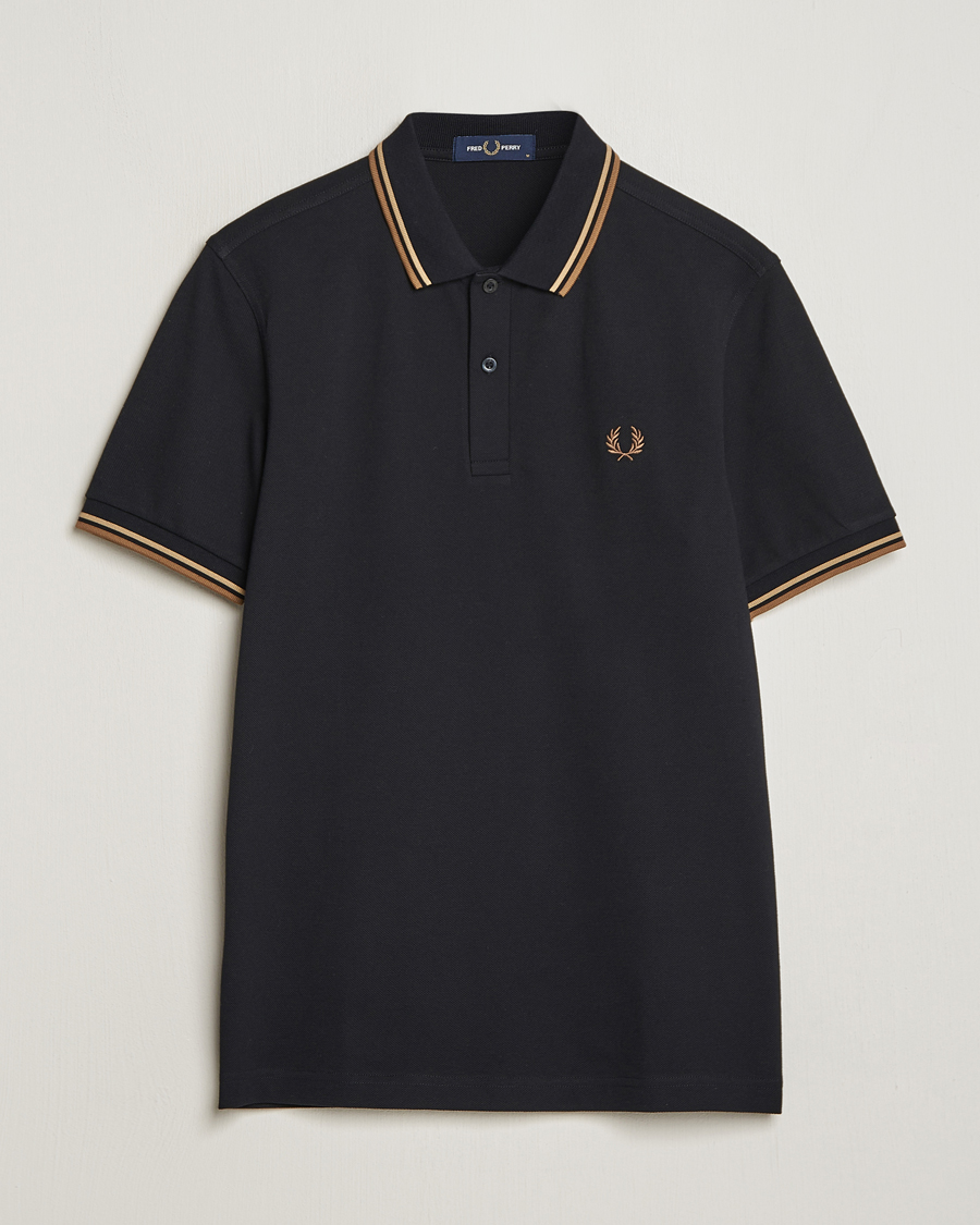 Herr | Pikéer | Fred Perry | Twin Tipped Polo Shirt Black