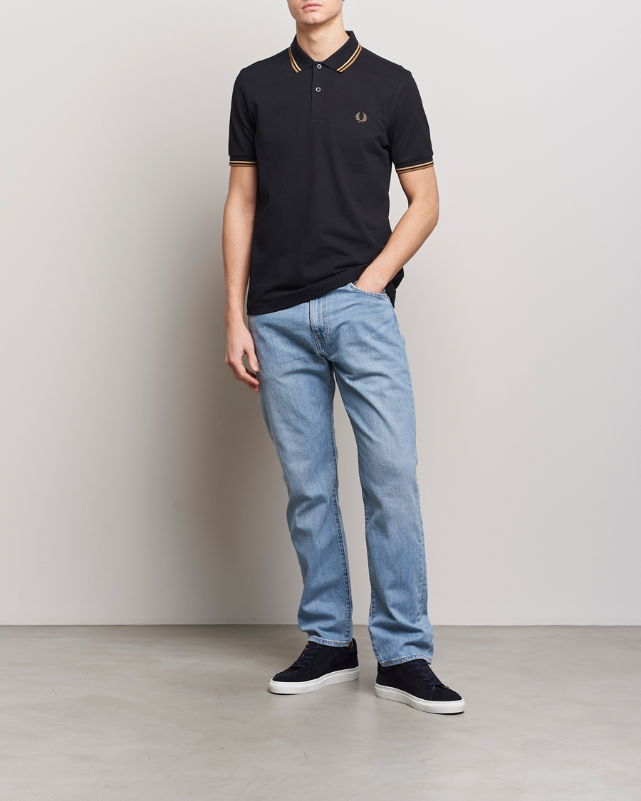 Herr | Pikéer | Fred Perry | Twin Tipped Polo Shirt Black