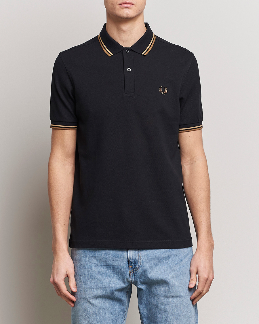 Herr | Best of British | Fred Perry | Twin Tipped Polo Shirt Black