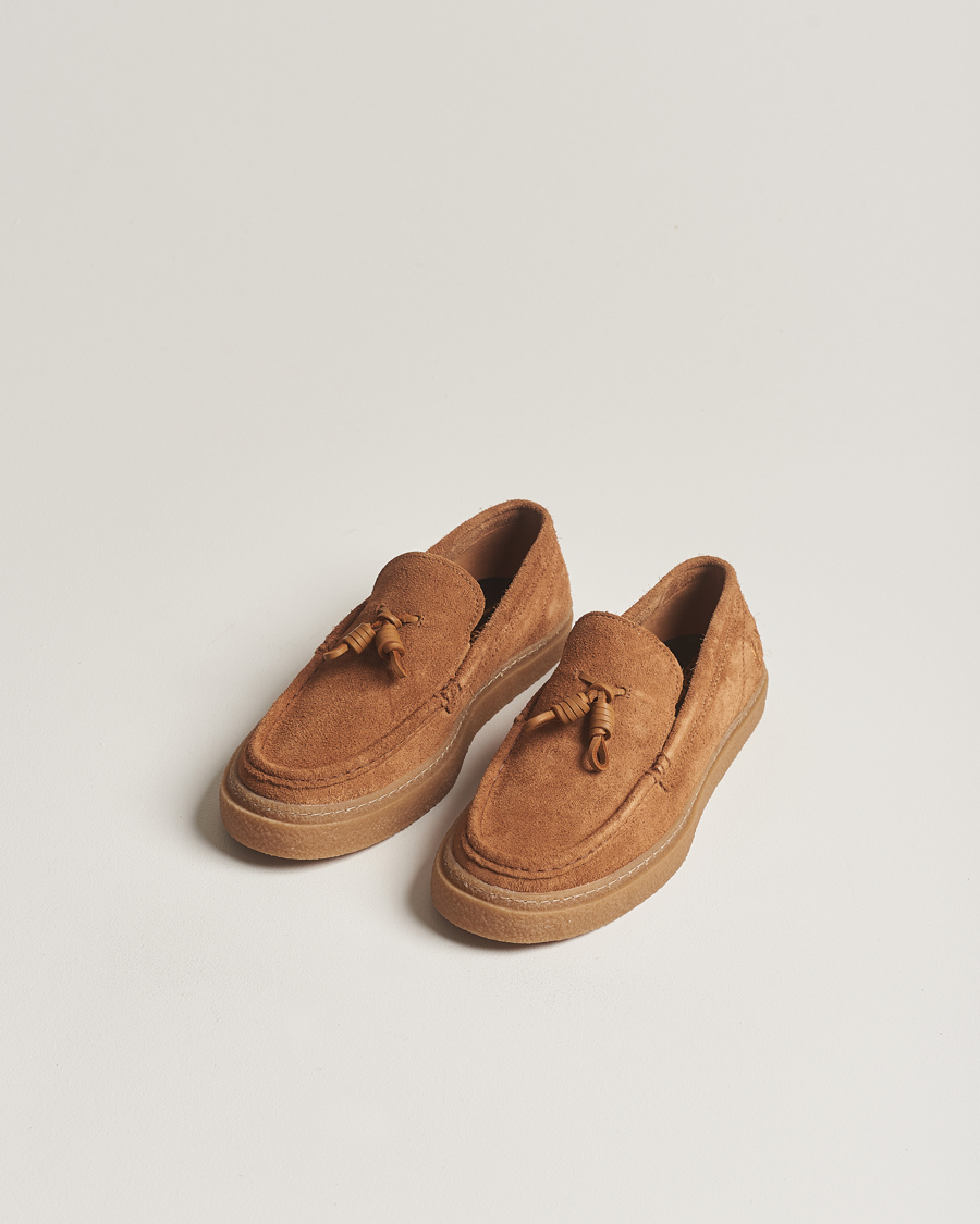 Herr | Fred Perry Dawson Suede Tassel Loafer Dark Caramel | Fred Perry | Dawson Suede Tassel Loafer Dark Caramel