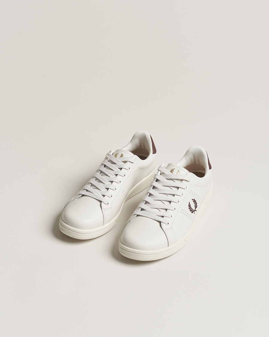 Herr | Skor | Fred Perry | B721 Leather Sneaker Porcelain/Brick Red