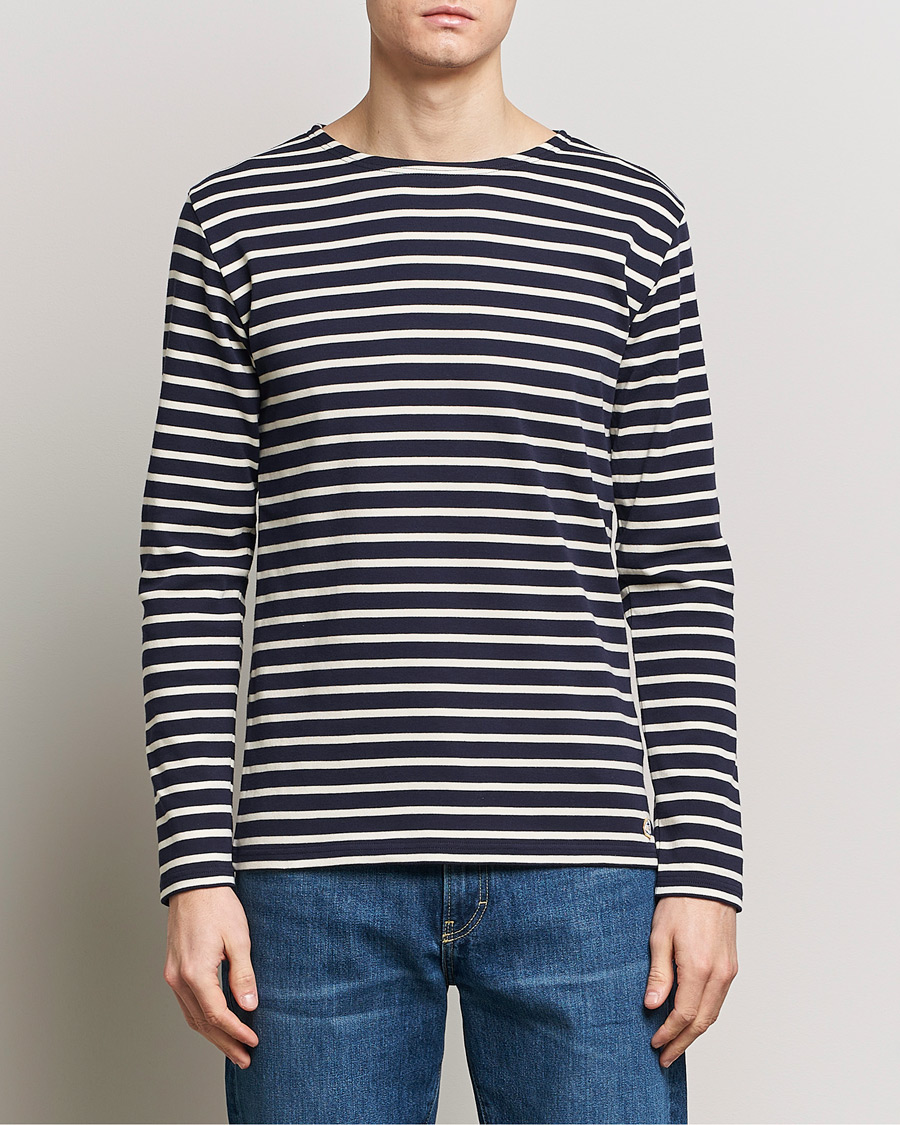 Herr | Contemporary Creators | Armor-lux | Houat Héritage Stripe Long Sleeve T-Shirt Nature/Navy