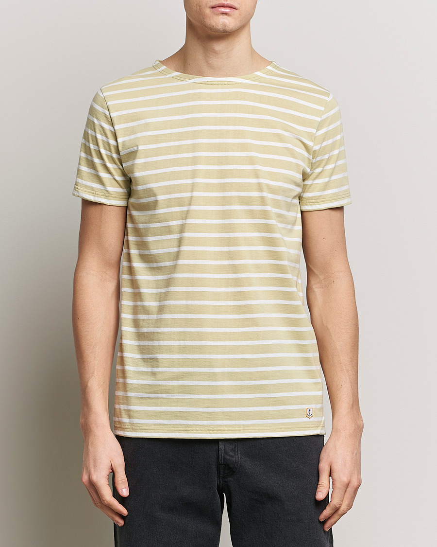 Herre | Armor-lux | Armor-lux | Hoëdic Boatneck Héritage Stripe T-shirt Pale Olive/Milk