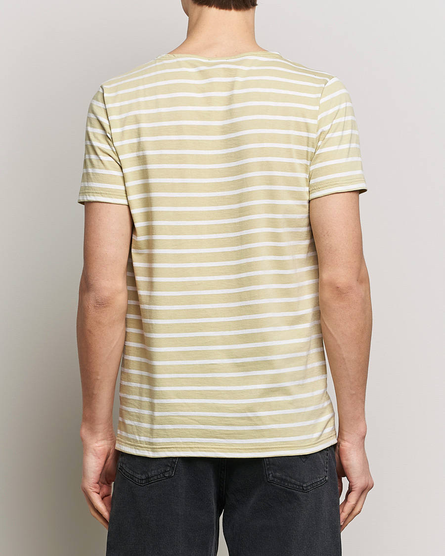 Herr | T-Shirts | Armor-lux | Hoëdic Boatneck Héritage Stripe T-shirt Pale Olive/Milk