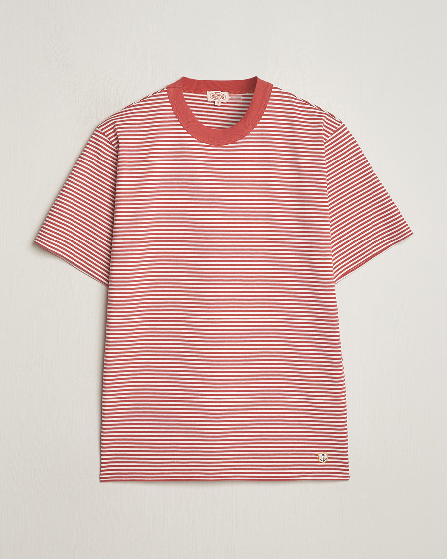 Herr | T-Shirts | Armor-lux | Callac Héritage Stripe T-Shirt Cardinal/Milk