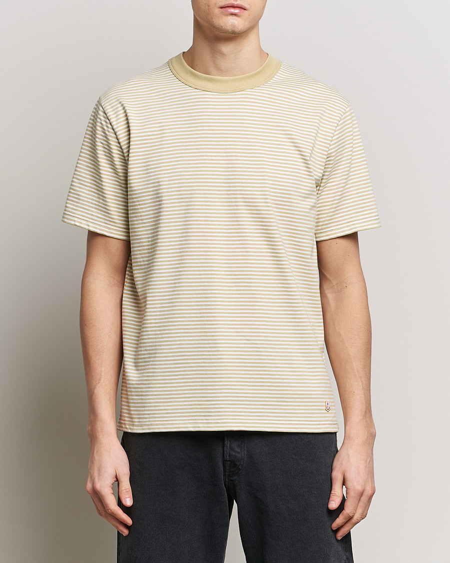 Herr | T-Shirts | Armor-lux | Callac Héritage Stripe T-Shirt Pale Olive/Milk