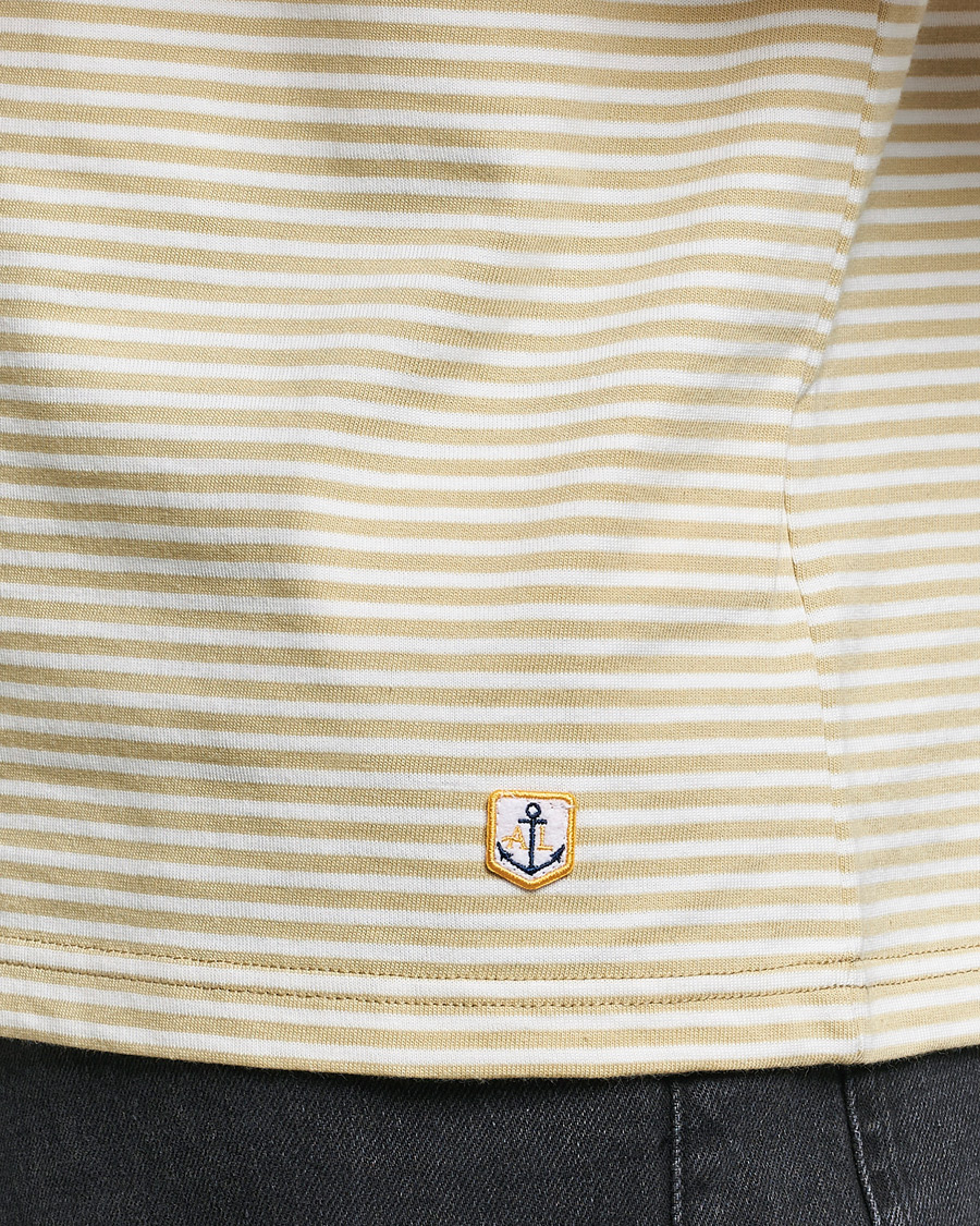 Herr | T-Shirts | Armor-lux | Callac Héritage Stripe T-Shirt Pale Olive/Milk