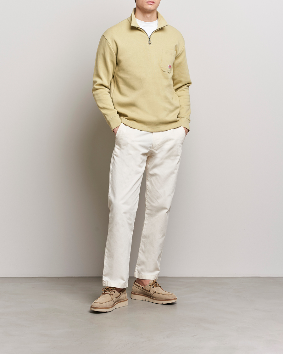 Herr | Tröjor | Armor-lux | Camionneur Cotton Half Zip Sweater Pale Olive
