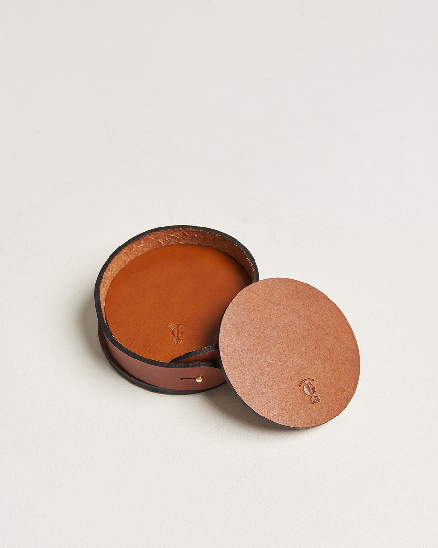 Herr | Till hemmet | Tärnsjö Garveri | Leather Coaster Set 006 Light Brown