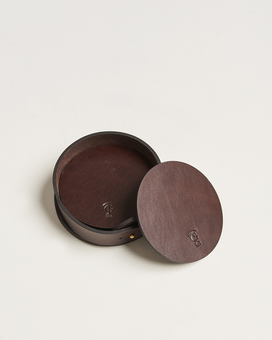 Herr | Till hemmet | Tärnsjö Garveri | Leather Coaster Set 006 Dark Brown