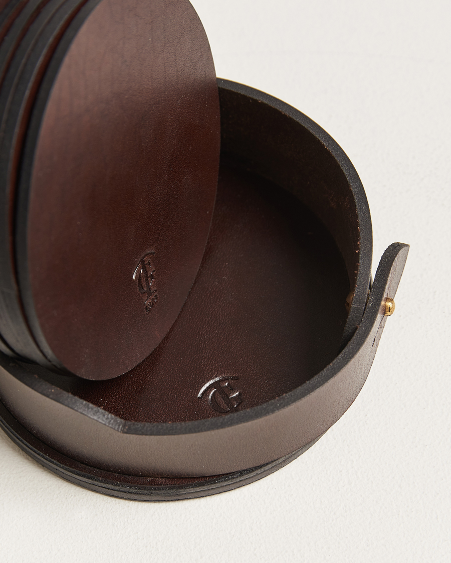 Herr | Till hemmet | Tärnsjö Garveri | Leather Coaster Set 006 Dark Brown