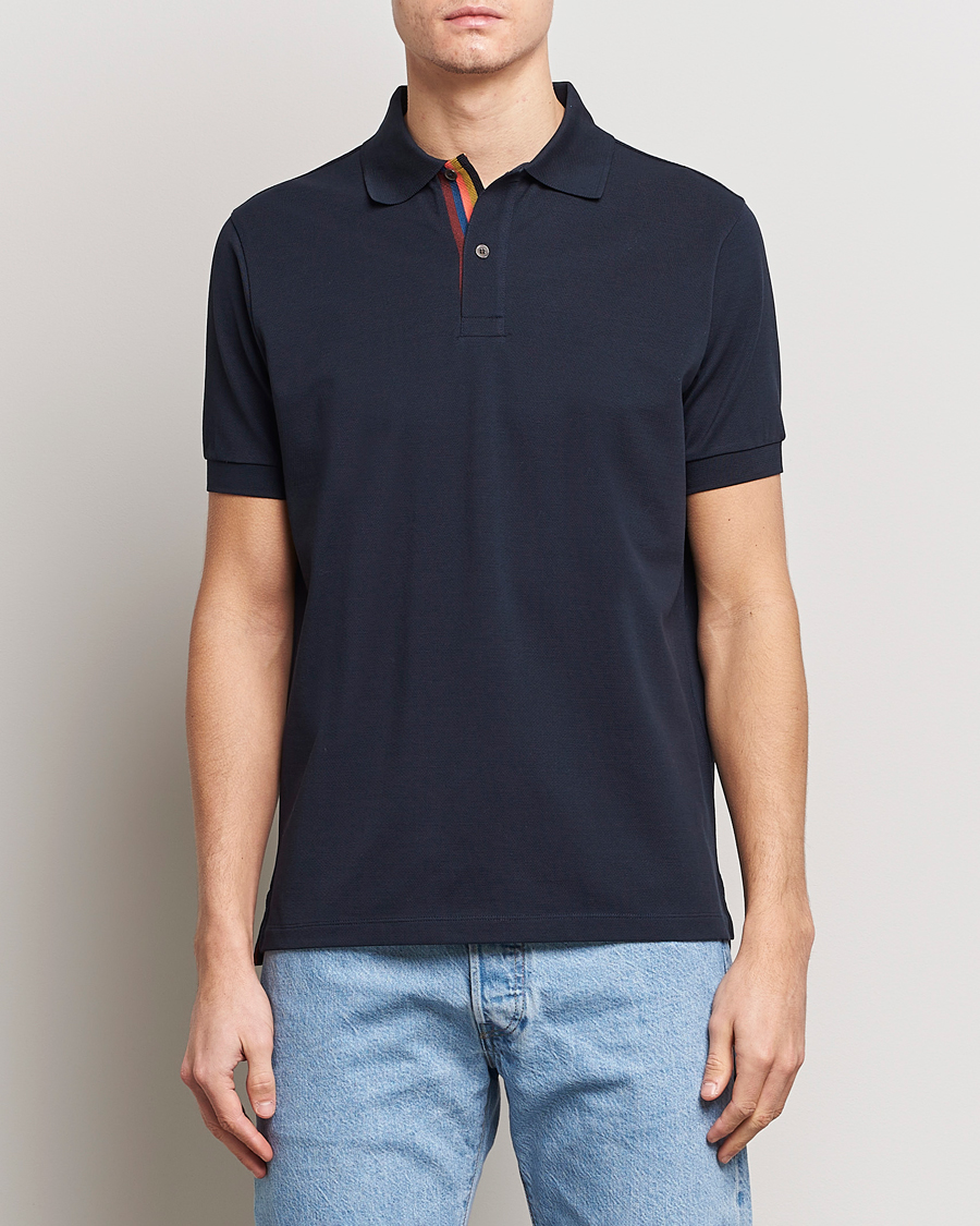 Herr | Kortärmade pikéer | Paul Smith | Placket Stripe Polo Navy