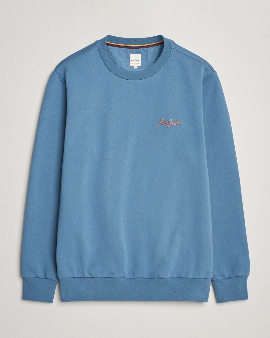 Herr | Tröjor | Paul Smith | Embroidery Crew Neck Sweatshirt Light Blue