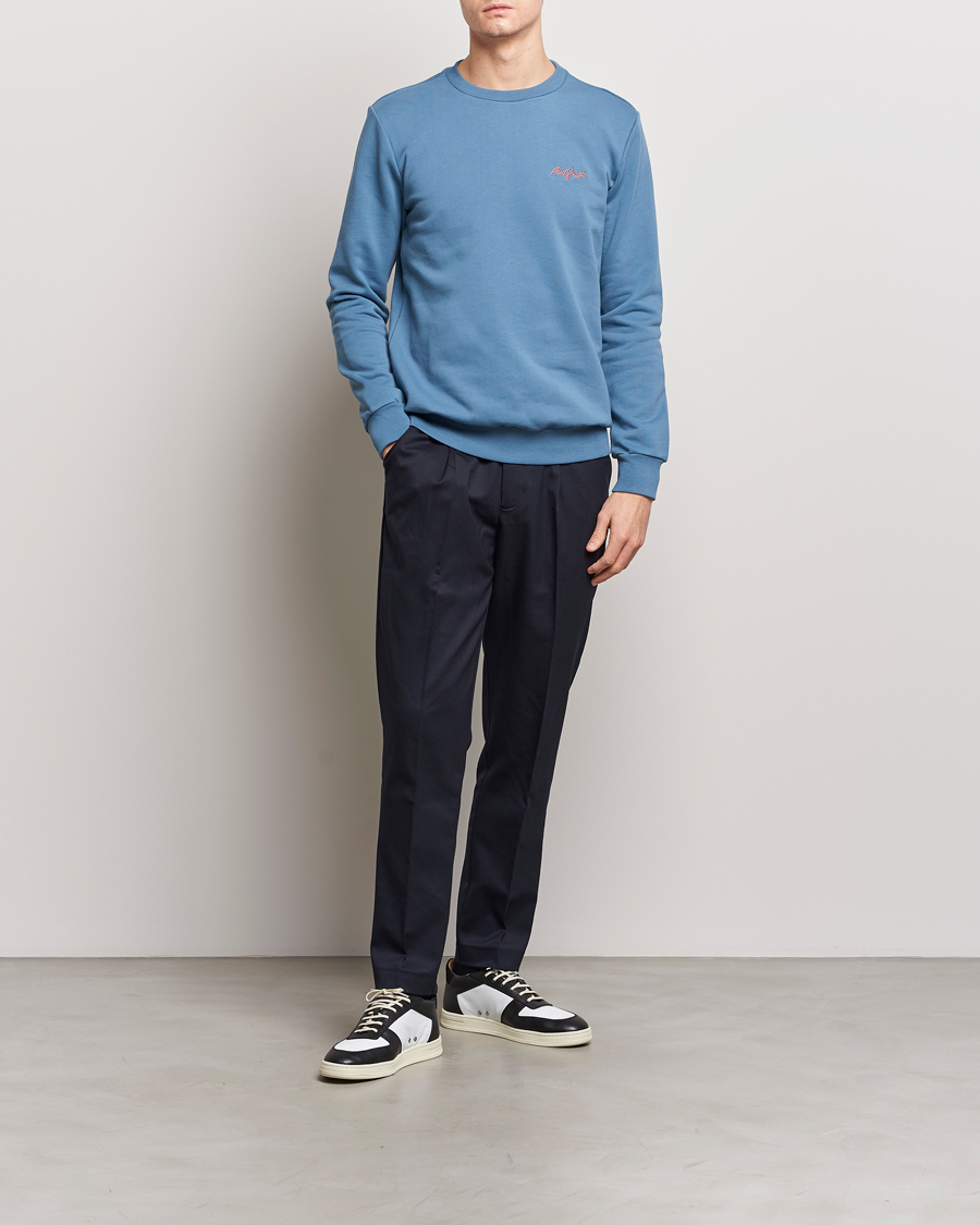 Herr | Tröjor | Paul Smith | Embroidery Crew Neck Sweatshirt Light Blue
