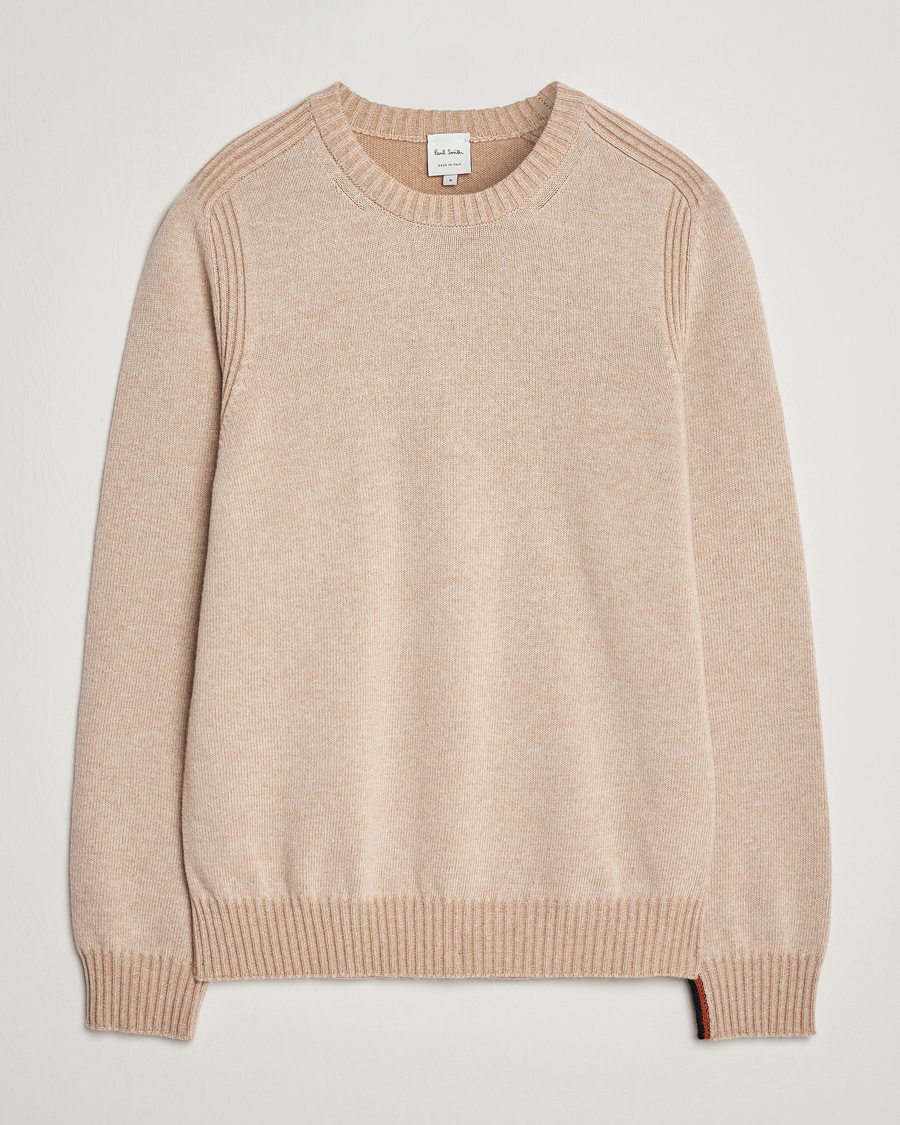 Herr | Tröjor | Paul Smith | Lambswool Crew Neck Sweater Beige Melange
