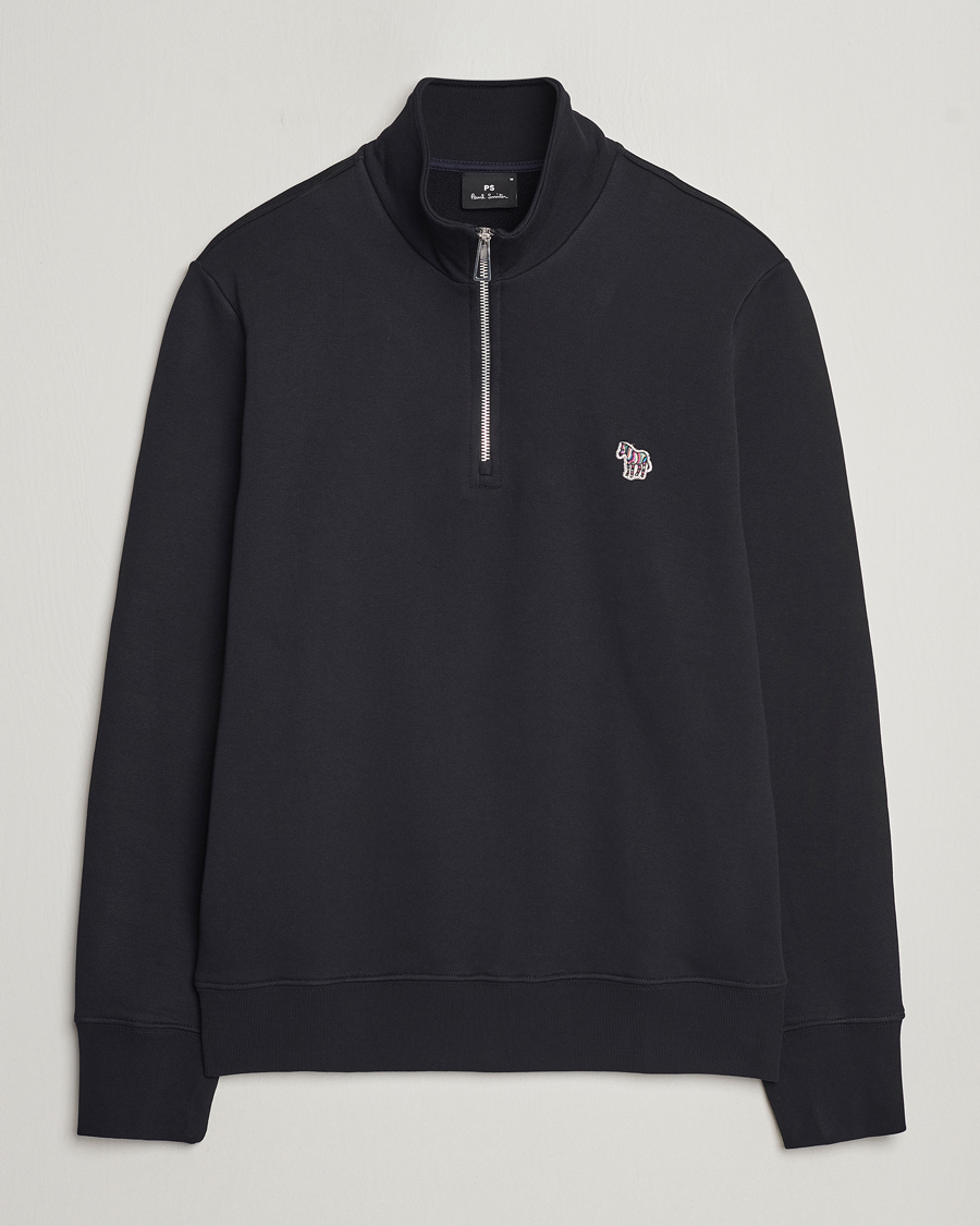 Herr | Tröjor | PS Paul Smith | Zebra Organic Cotton Sweat Half Zip Black