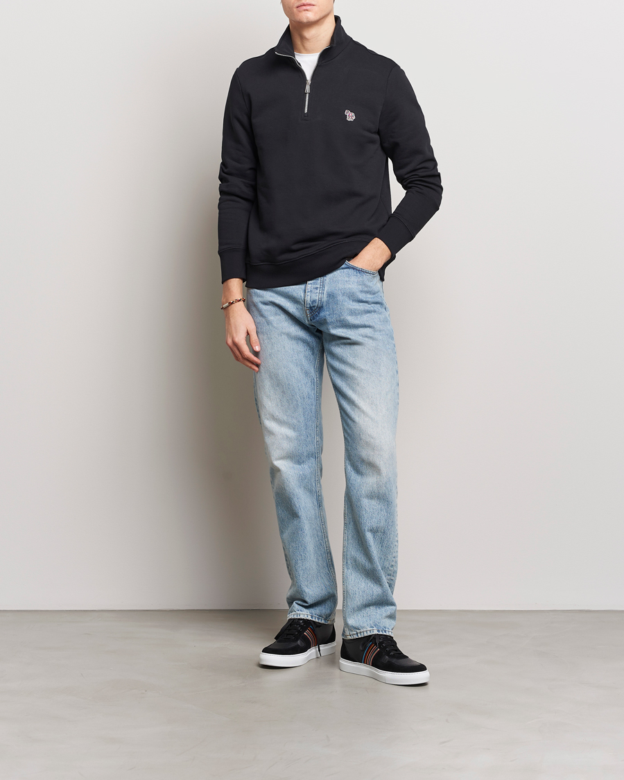 Herr | Tröjor | PS Paul Smith | Zebra Organic Cotton Sweat Half Zip Black