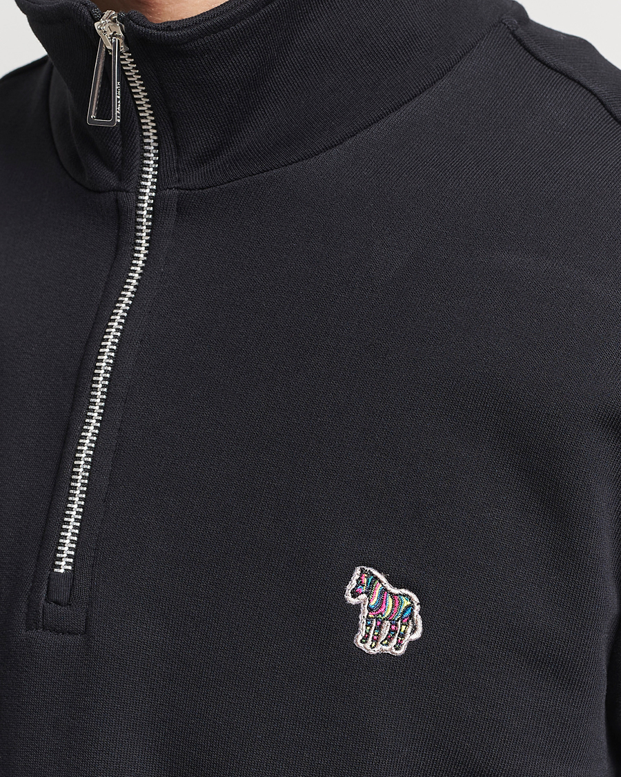 Herr | Tröjor | PS Paul Smith | Zebra Organic Cotton Sweat Half Zip Black