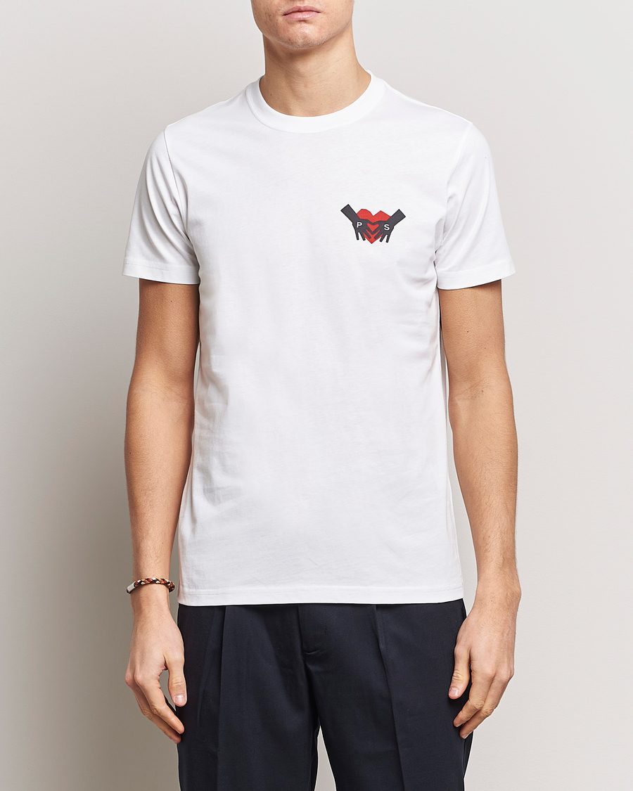 Herr | Paul Smith | PS Paul Smith | PS Heart Crew Neck T-Shirt White