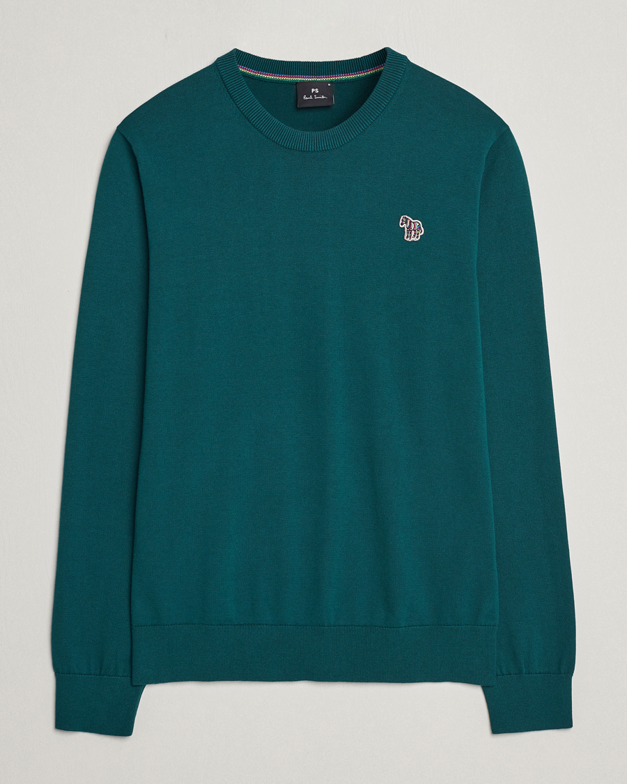 Herr | Paul Smith | PS Paul Smith | Zebra Cotton Knitted Sweater Dark Green