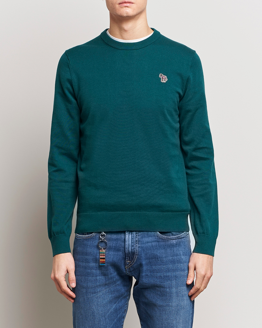 Herr | Avdelningar | PS Paul Smith | Zebra Cotton Knitted Sweater Dark Green