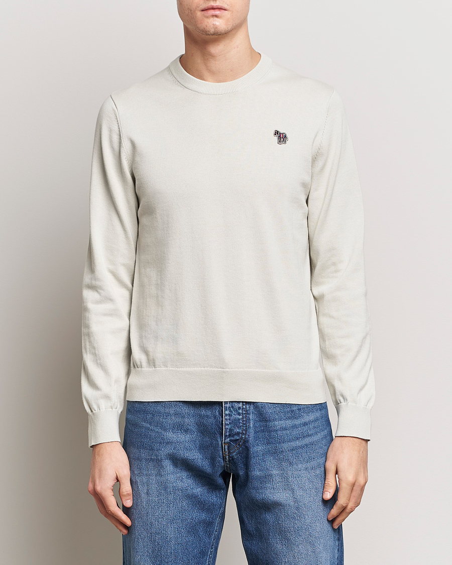 Herr | Kläder | PS Paul Smith | Zebra Cotton Knitted Sweater Washed Grey