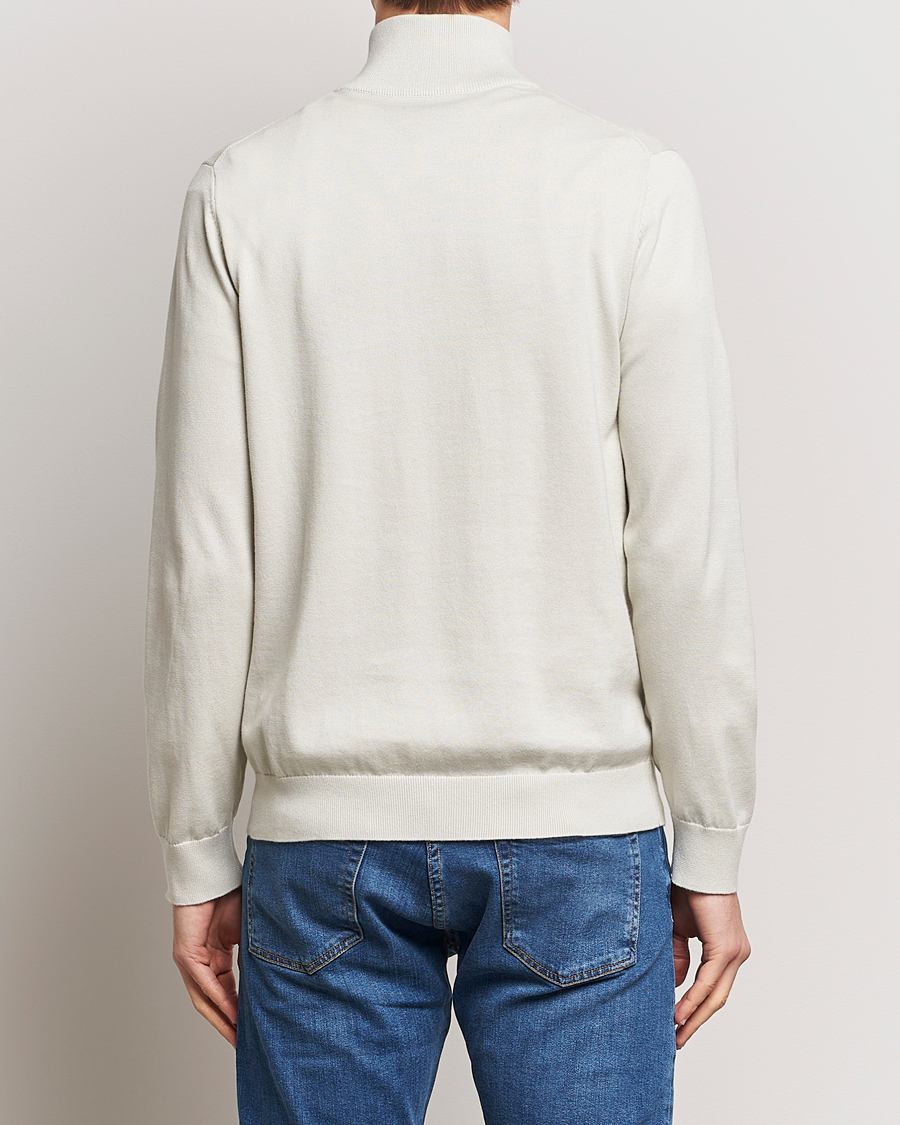 Herr | Tröjor | PS Paul Smith | Zebra Cotton Knitted Half Zip Washed Grey