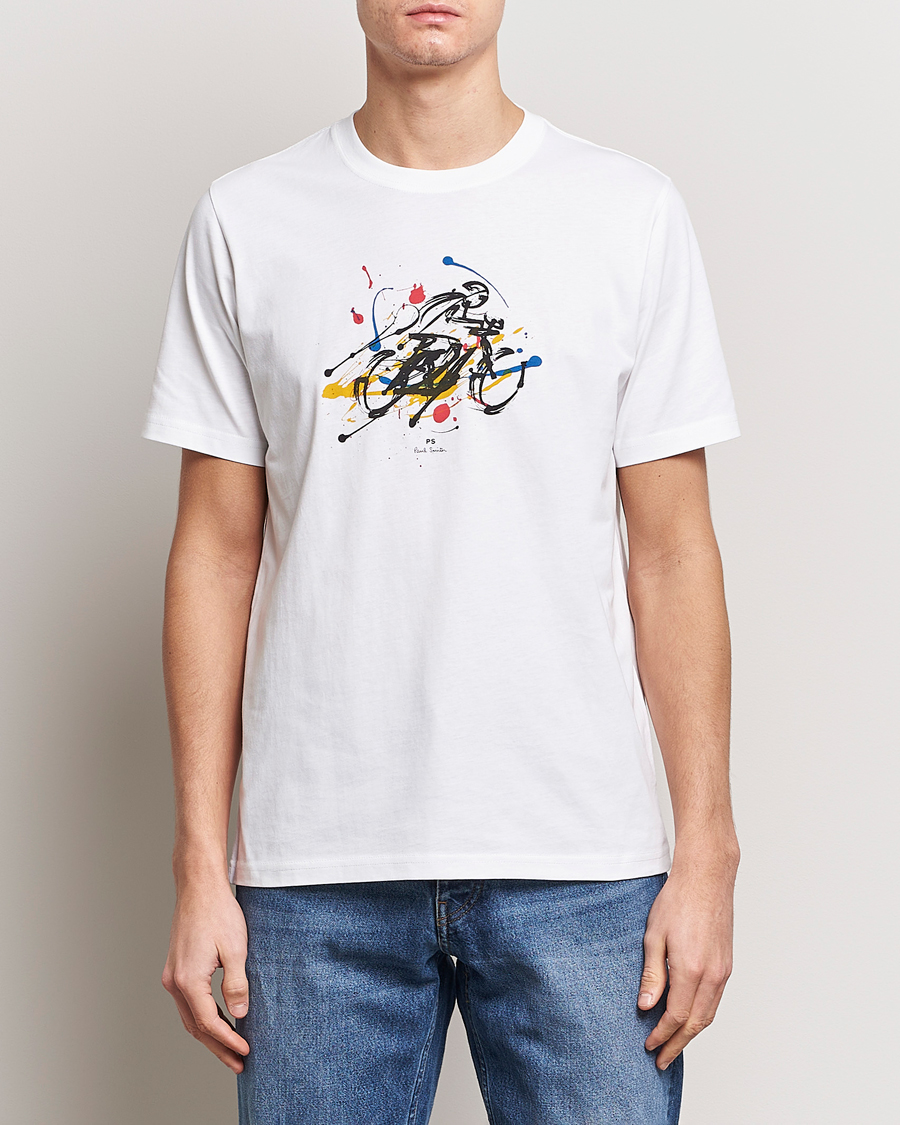 Herr | Best of British | PS Paul Smith | Cyclist Crew Neck T-Shirt White