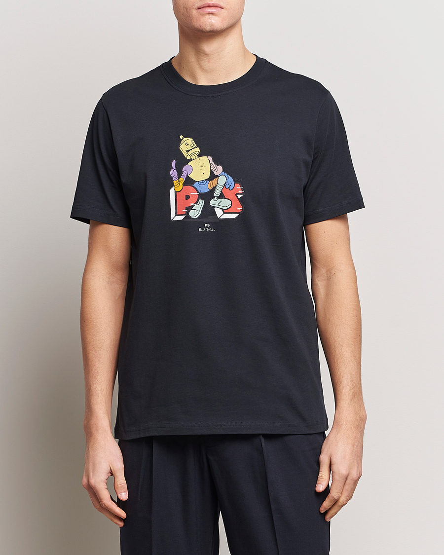 Herr | Best of British | PS Paul Smith | Robot Crew Neck T-Shirt Navy