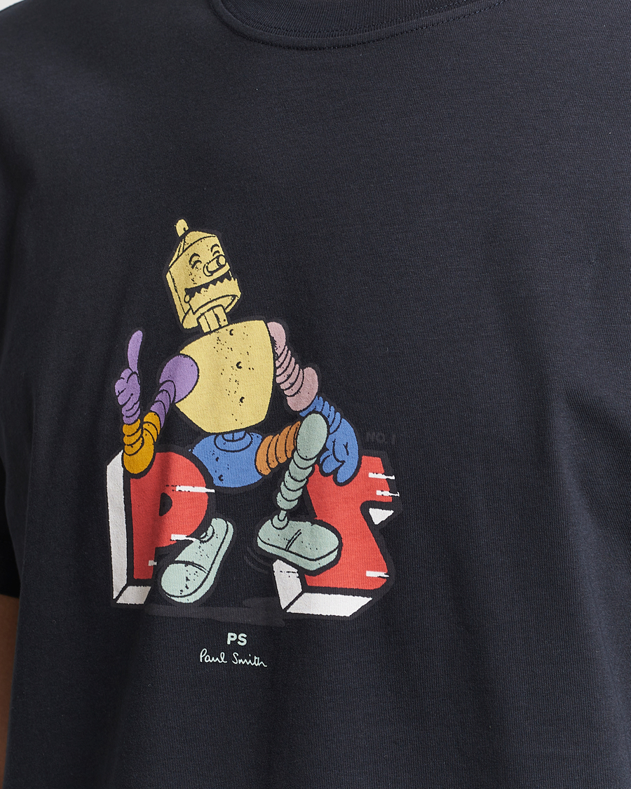 Herr | T-Shirts | PS Paul Smith | Robot Crew Neck T-Shirt Navy