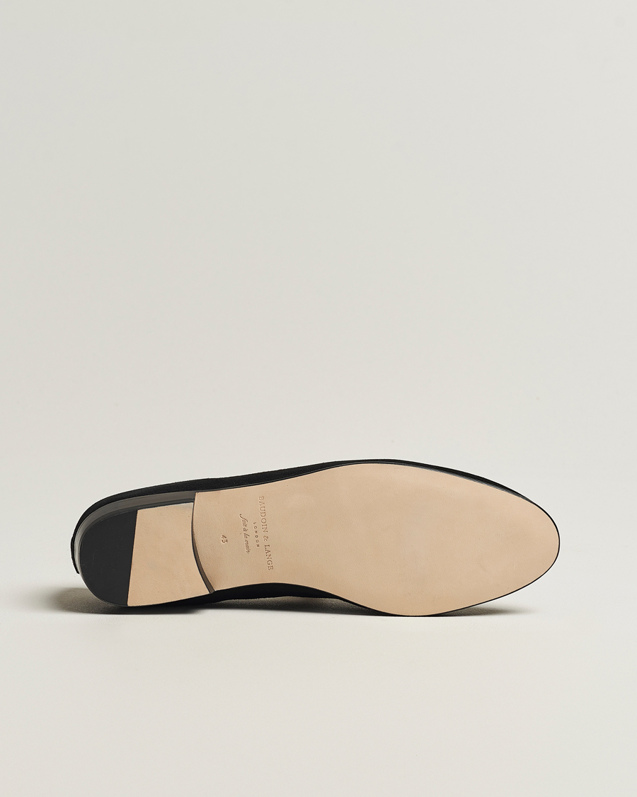 Herr | Baudoin & Lange Sagan Classic Tassel Loafers Black Suede | Baudoin & Lange | Sagan Classic Tassel Loafers Black Suede