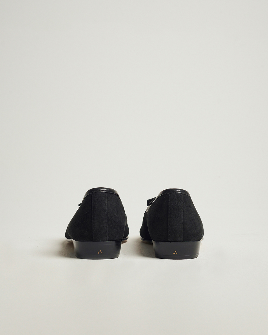 Herr | Baudoin & Lange Sagan Classic Tassel Loafers Black Suede | Baudoin & Lange | Sagan Classic Tassel Loafers Black Suede