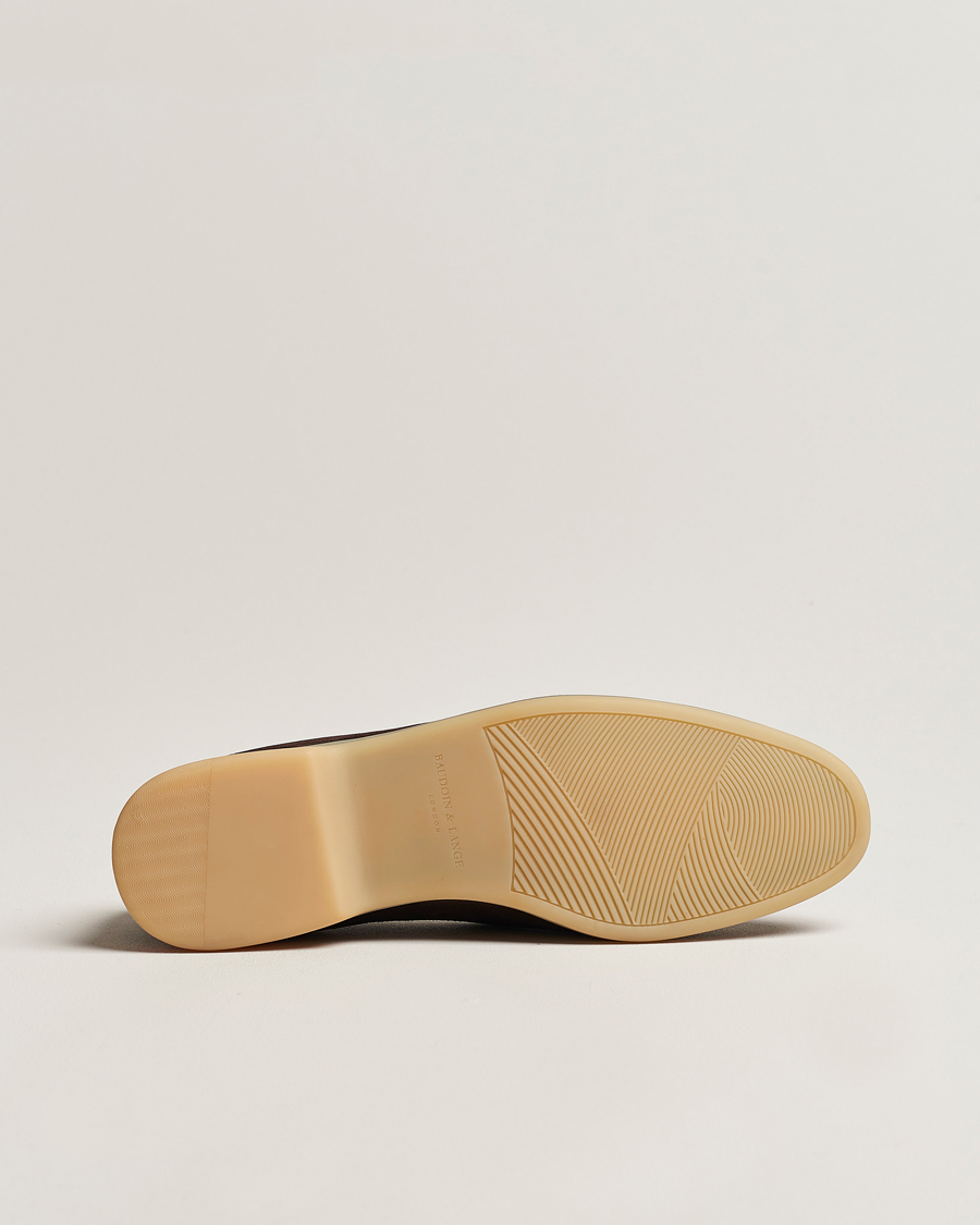 Herr | Loafers | Baudoin & Lange | Stride Loafers Dark Brown Suede