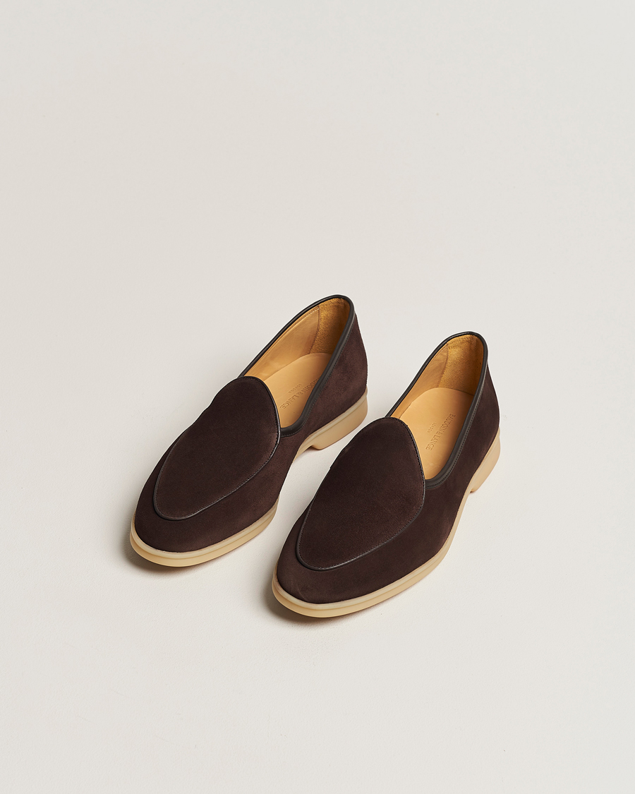 Herr | Nya varumärken | Baudoin & Lange | Stride Loafers Dark Brown Suede